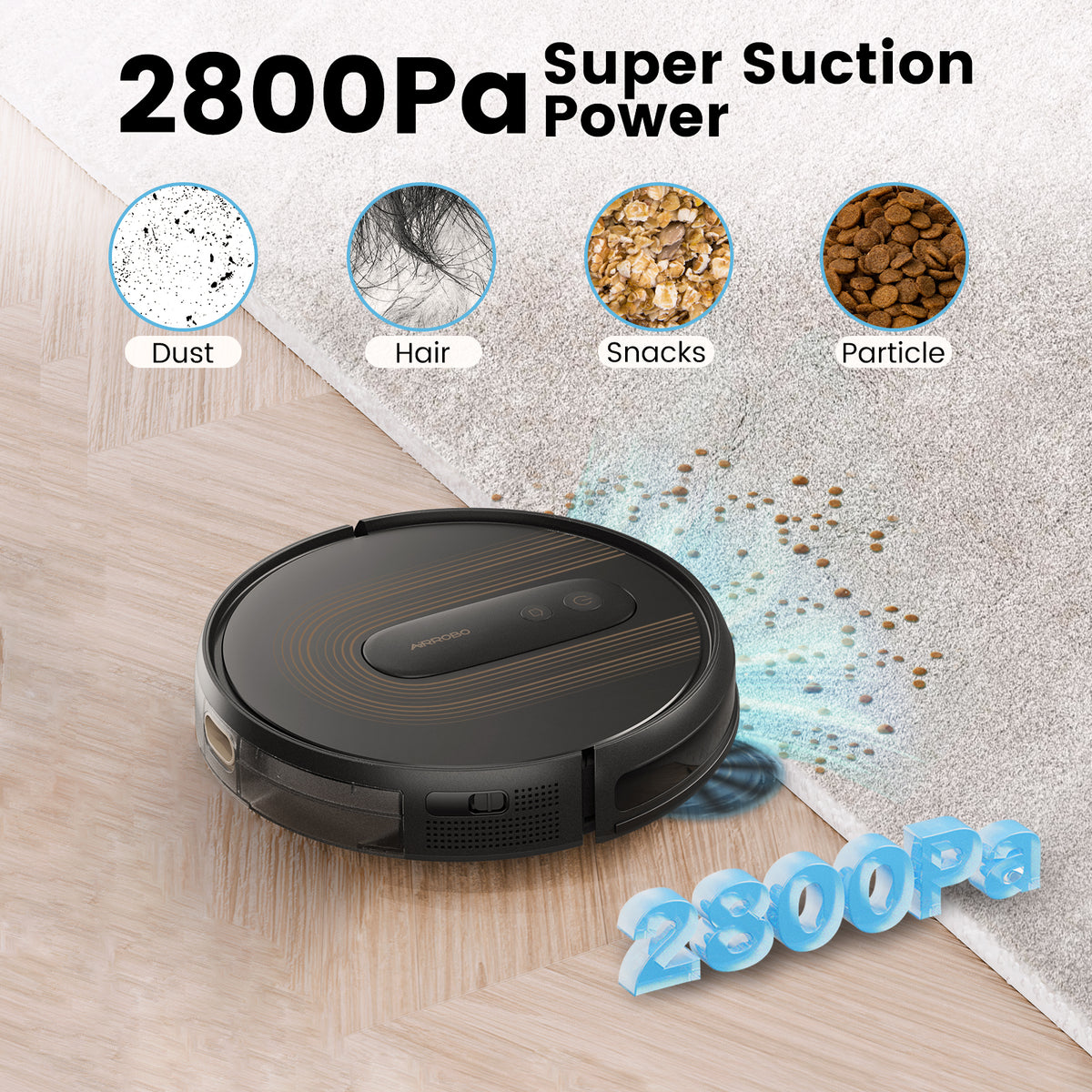 SMART AI ロボット掃除機 G50 AIRROBO®G50 Robot Vacuum with Home Mapping,2800 Strong power