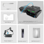 Load image into Gallery viewer, AIRROBO CP400 complete kit: robot vacuum, surface cleaning module, remote control, power adapter, hook, user manual, and maintenance kit