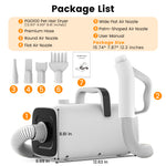 Load image into Gallery viewer, AIRROBO Dog Blower Pet Hair Dryer with Adjustable Speed Temperature, Large Dog Hair Grooming Blower after Bath Swimming, Heating Blower with 4 Nozzles Black