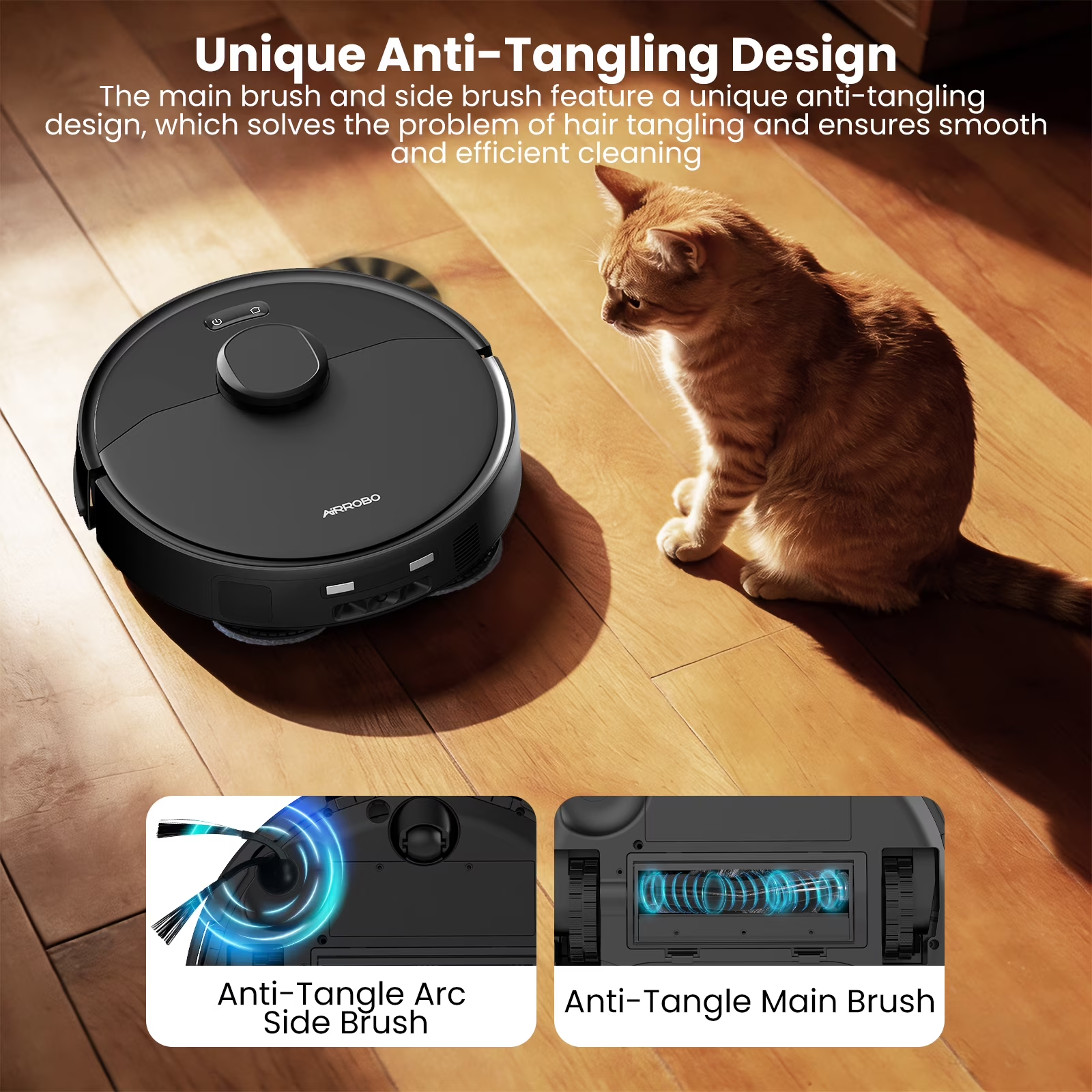 (2026 Upgrade)AIRROBO M2 Robot Vacuum and Mop Combo Auto Mop Cleaning and Drying, 15,000Pa Self-Refilling and Self-Emptying Base for 75 Days of Cleaning