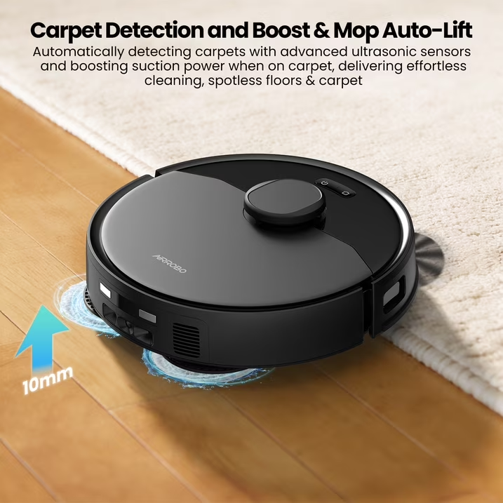 (2026 Upgrade)AIRROBO M2 Robot Vacuum and Mop Combo Auto Mop Cleaning and Drying, 15,000Pa Self-Refilling and Self-Emptying Base for 75 Days of Cleaning