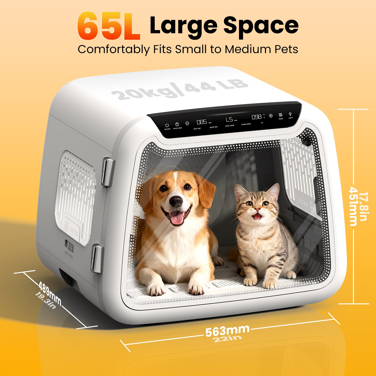 Airrobo Pet Dryer Box PD10, 360° Efficient Automatic and Quiet Box with Smart Temperature Control, Ideal for Small Dogs (50L Drybo Plus Pet Dryer Box)