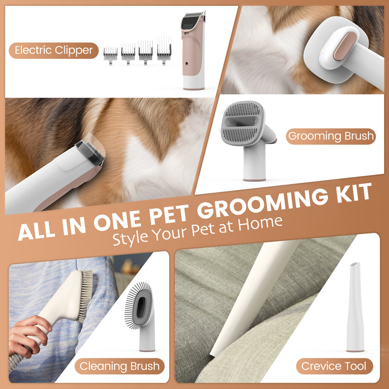 AIRROBO PG50 | 5 in 1 Pet Grooming Kit with Vacuum