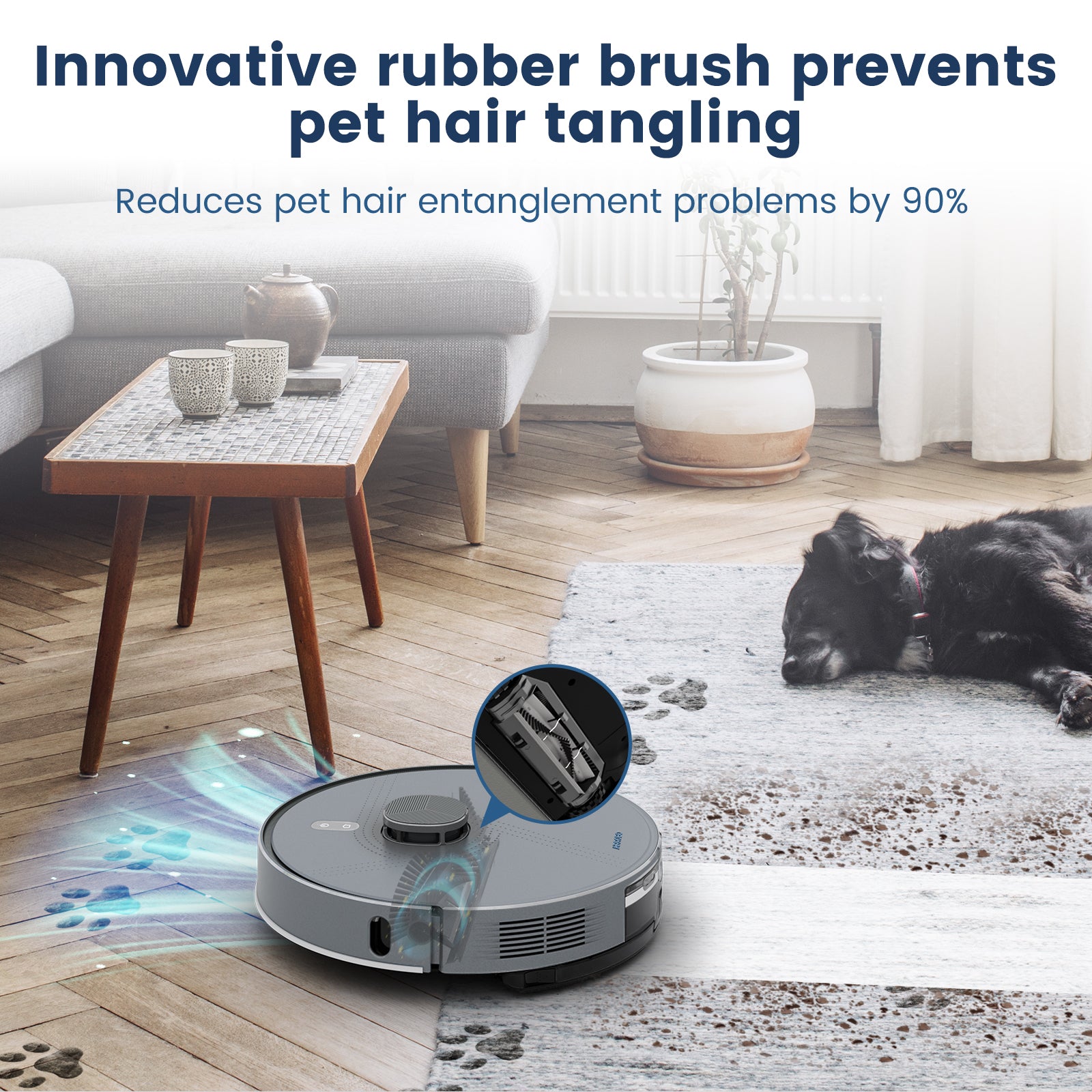 AIRROBO L50 Self-Empty Robot Vacuum and Mop Combo with 5500Pa Powerful Suction for Pet Hair