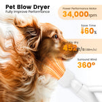Load image into Gallery viewer, AIRROBO Dog Blower Pet Hair Dryer with Adjustable Speed Temperature, Large Dog Hair Grooming Blower after Bath Swimming, Heating Blower with 4 Nozzles
