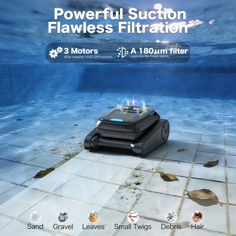 AIRROBO Robotic Pool Vacuum CP40 Lite – Cordless Robotic Pool Cleaner for Above-Ground & In-Ground Pools