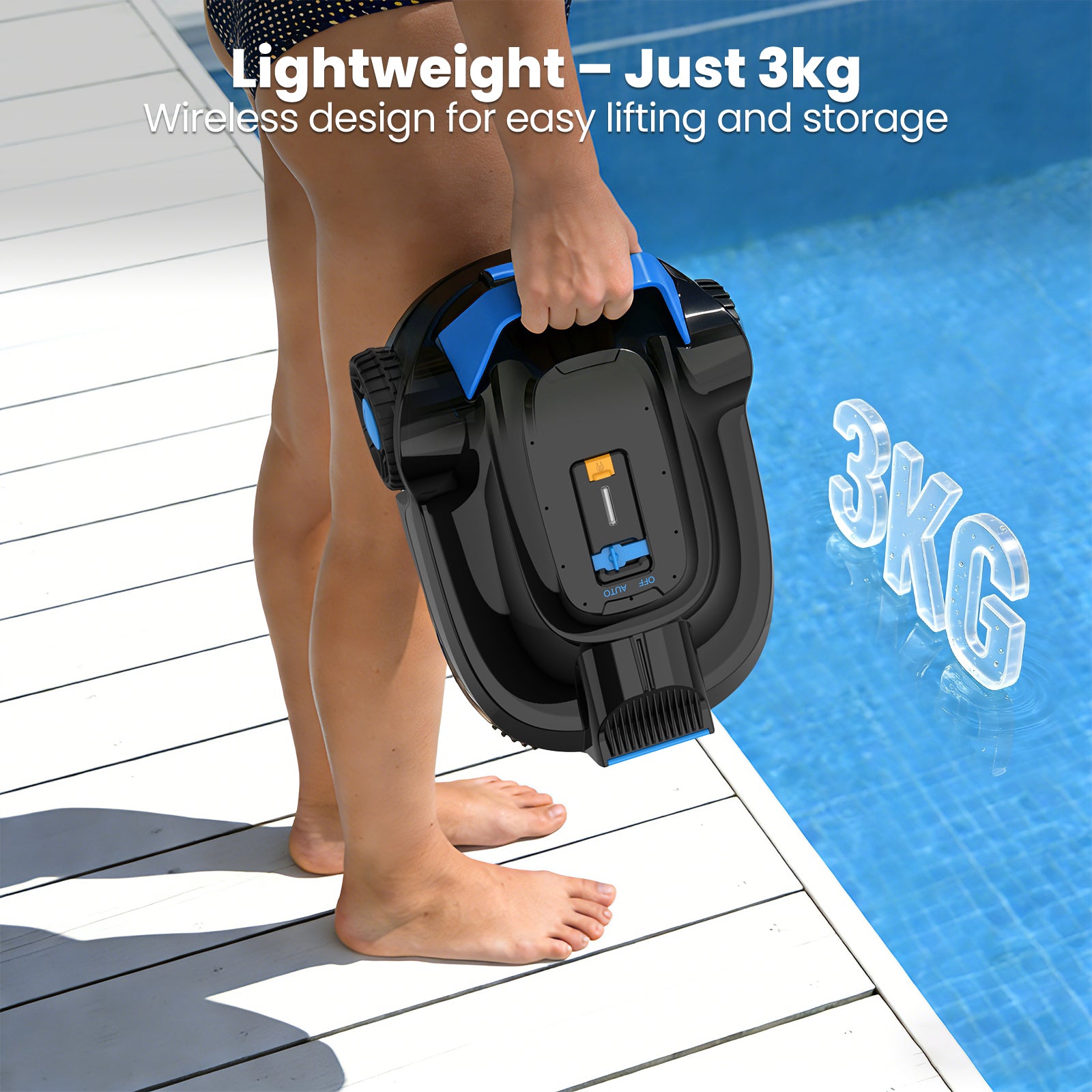 AIRROBO CP02 Cordless Robot Pool Vacuum Robotic Pool Cleaner,120 Runtime for Small Above Ground Pool and In Ground Pool