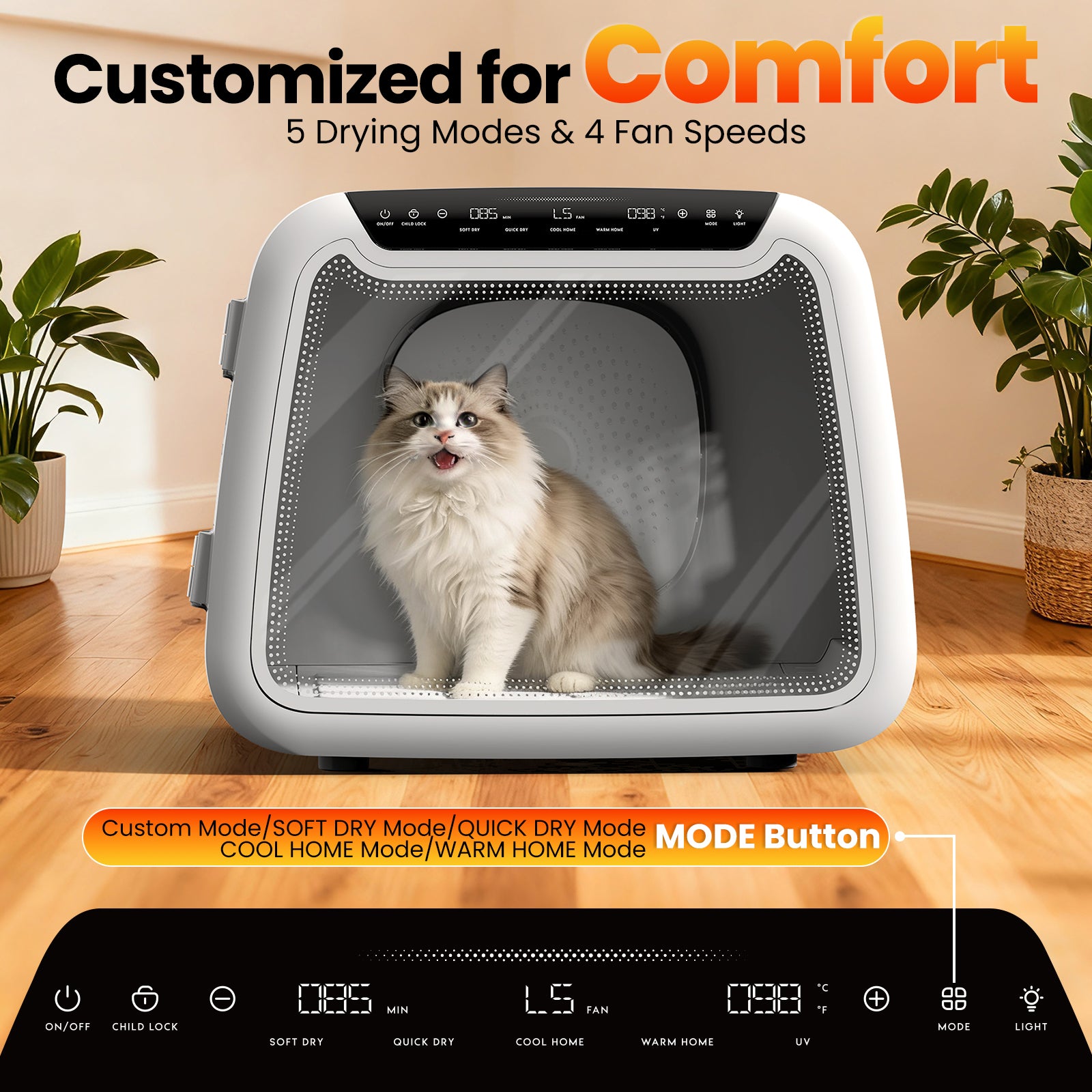 Airrobo Pet Dryer Box PD10, 360° Efficient Automatic and Quiet Box with Smart Temperature Control, Ideal for Small Dogs (50L Drybo Plus Pet Dryer Box)