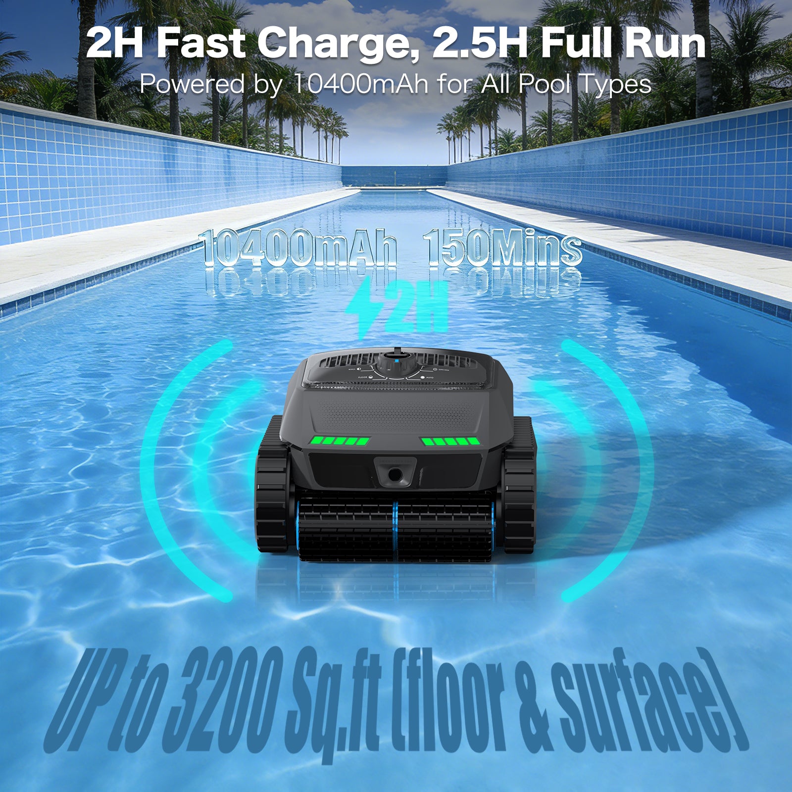 AIRROBO Pool Robot Cleaner 4in1 Omni CP400, Robot Pool Cleaner above Ground Pool and Inground Pool,with Pool Skimmer Robot