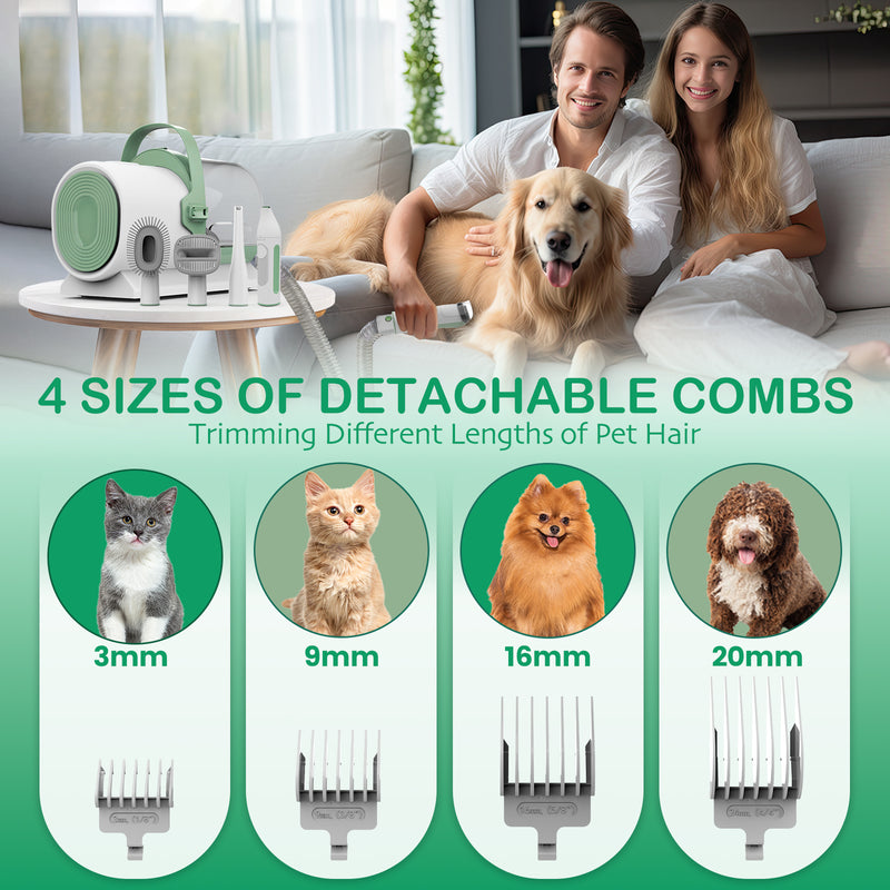 AIRROBO PG50 Plus | 7 in 1 Pet Grooming Kit with Vacuum | Pet Vacuum Groomer