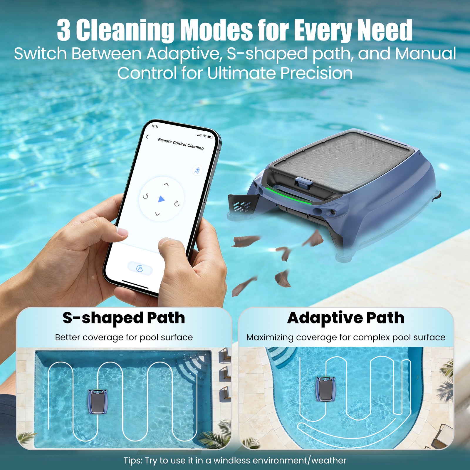 AIRROBO SP200 cordless robot pool cleaner with smart APP contral
