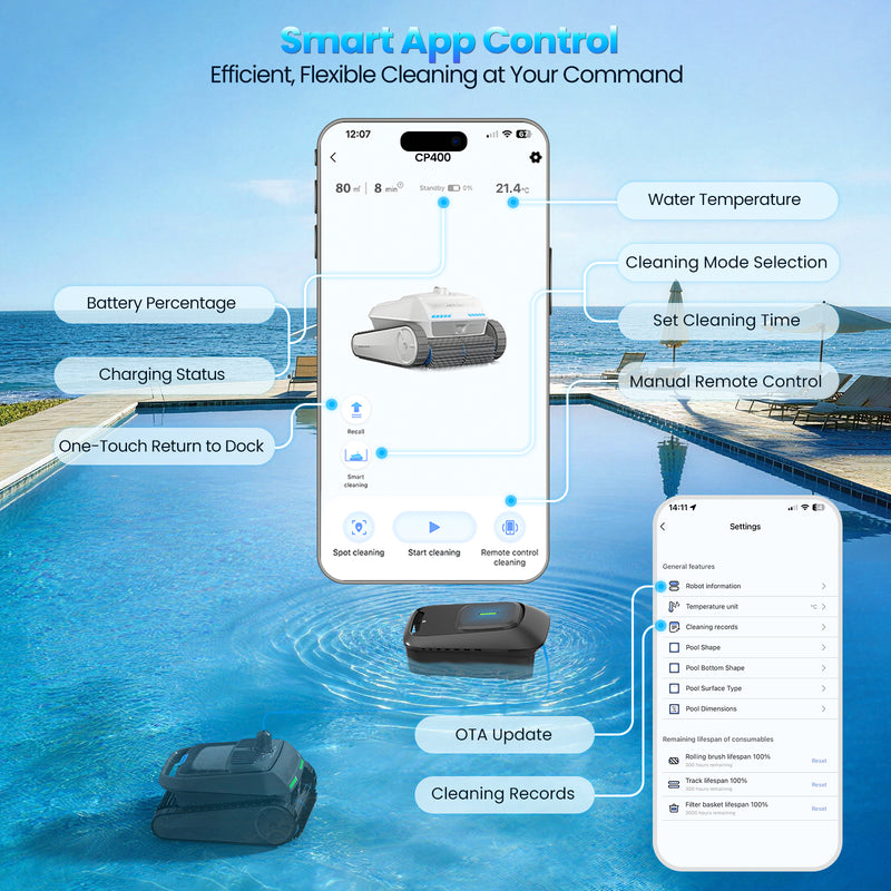 AIRROBO CP400 2 in 1 Cordless Robotic Pool Vacuum Cleaner