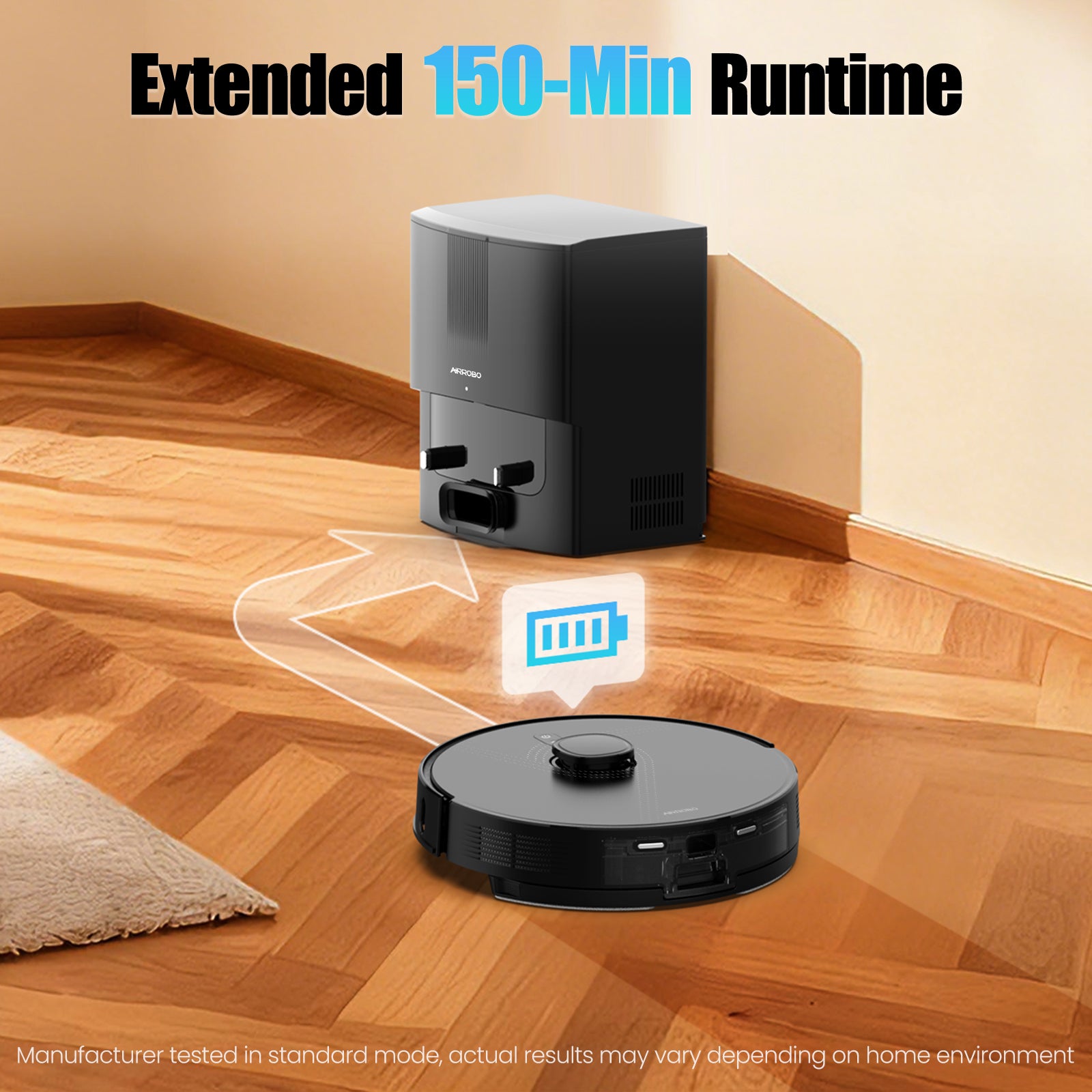 Airrobo Q20+ Robot Vacuum and Mop Self emptying& Refilling,Precision Navigation,Multi-Surface, Pet Friendly