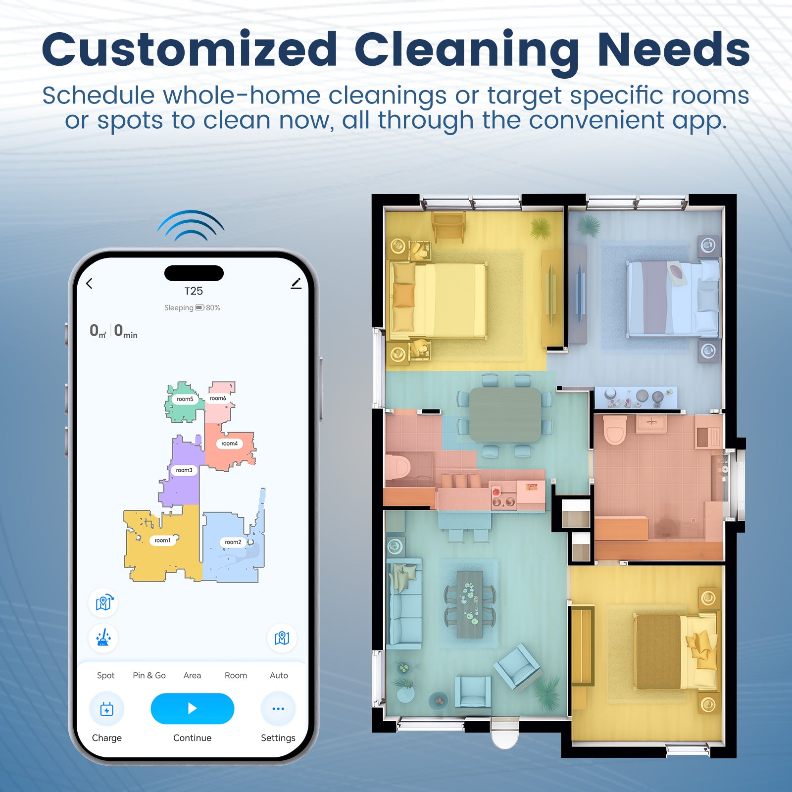 AIRROBO T25+ Robot Vacuum and Mop Cleaner - Self-Empty, 5500Pa Suction, Ultrasonic Carpet Detection