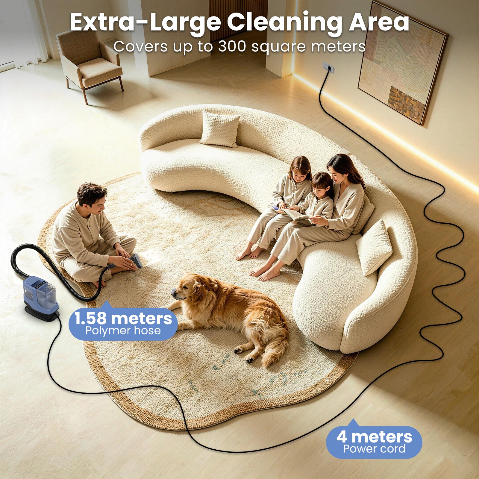 AIRROBO CP100 Portable Carpet and Upholstery Cleaner, Spot Cleaner for Pets, Stain Remover for Carpet, Area Rugs, Upholstery, Coaches and Car