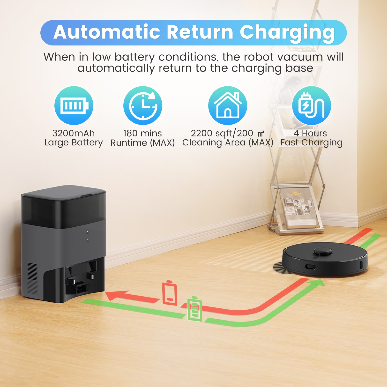 AIRROBO Robot Vacuum and Mop Combo T20C with 65 Days Self-Empty Station Voice Control Home Mapping