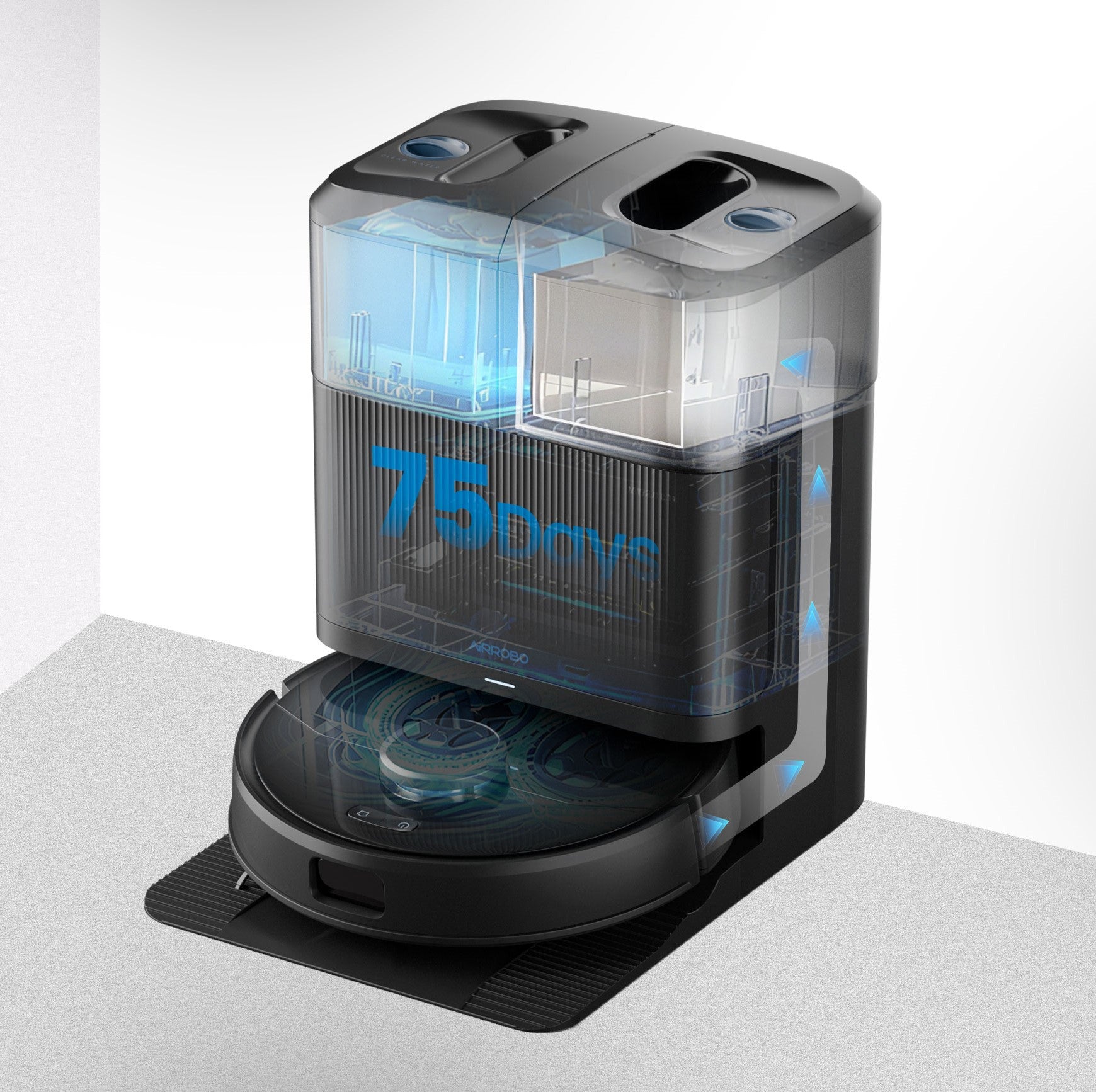 AIRROBO M2 Robot Vacuum and Mop Combo, 10000Pa Suction, Self-Emptying & Self-Cleaning Station, Smart App Control