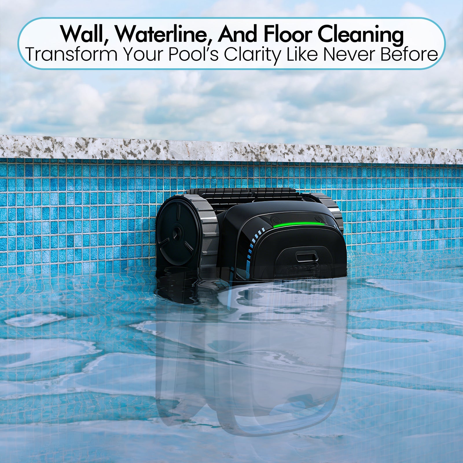 BOTLIFE PC10 Cordless Pool Robot Vacuum for Inground Pools, 5000 GPH Powerful Suction Robotic Pool Cleaner, Wall Climbing & Waterline Scrubbing, 120 Mins Runtime, Smart Navigation for Floor/Wall/Waterline