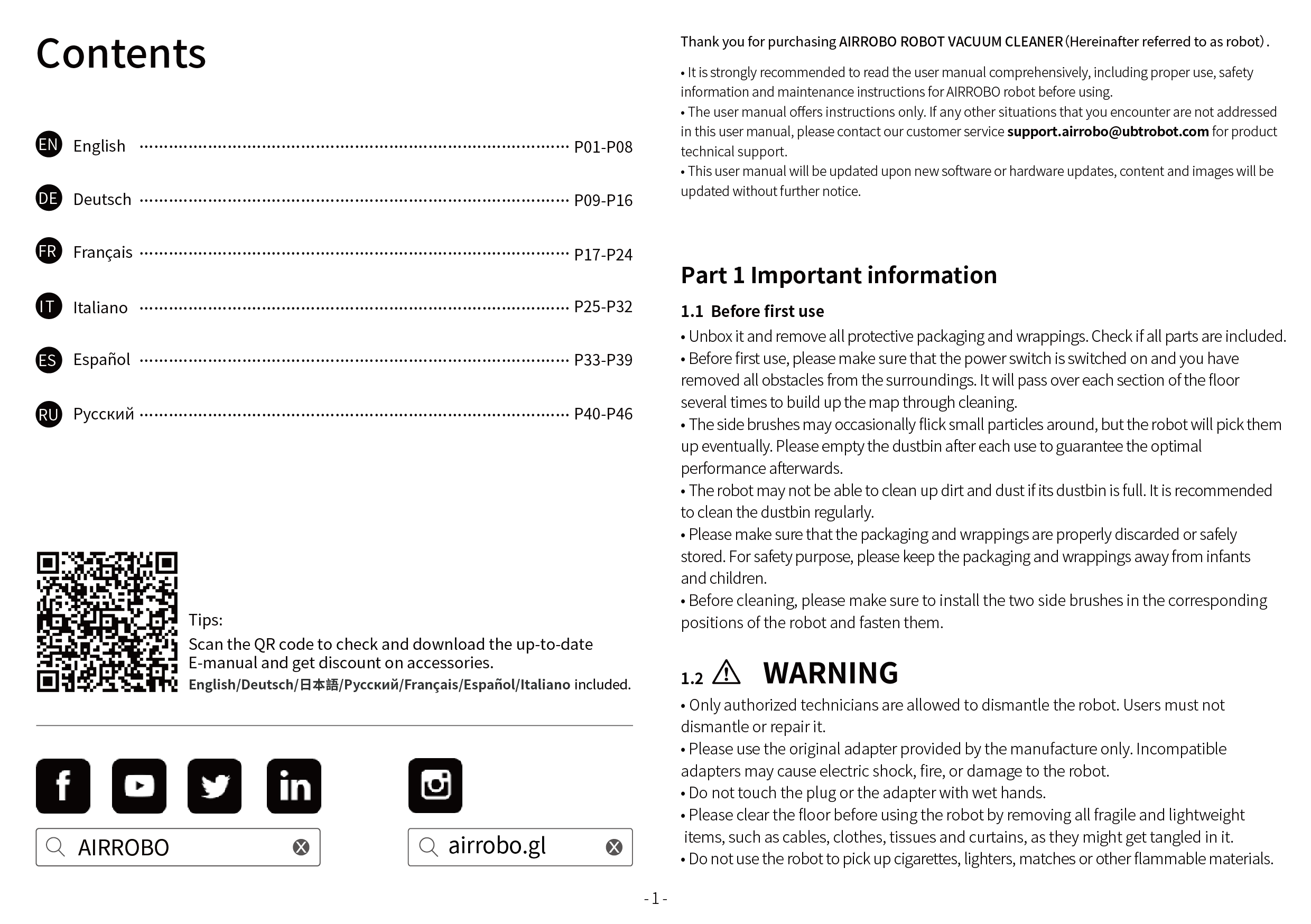 AIRROBO P20 User Manual | US Official Website AIRROBO P20 User Manual | US Official Website